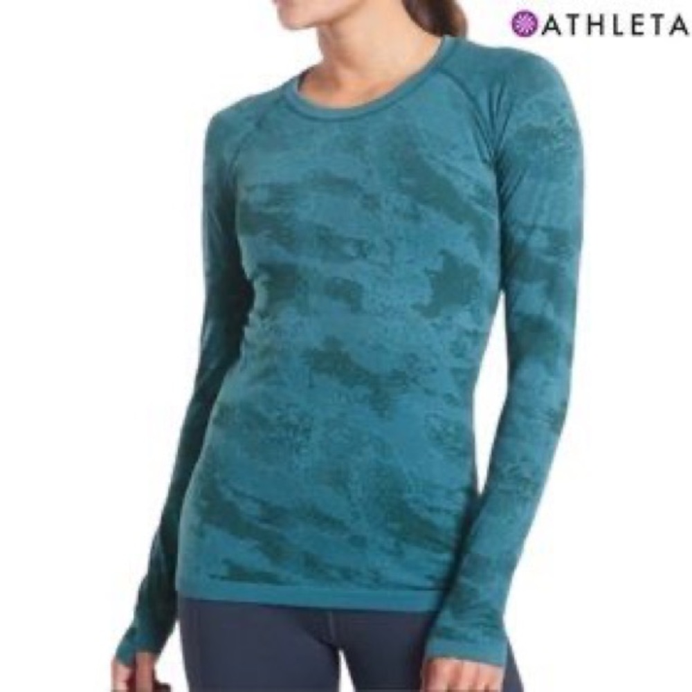 dark teal discontinued Athleta long sleeve top size xs worn once!